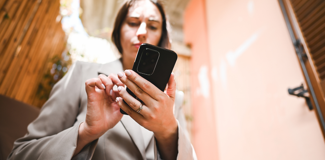 woman on her phone