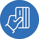 icon of a person holding a credit card